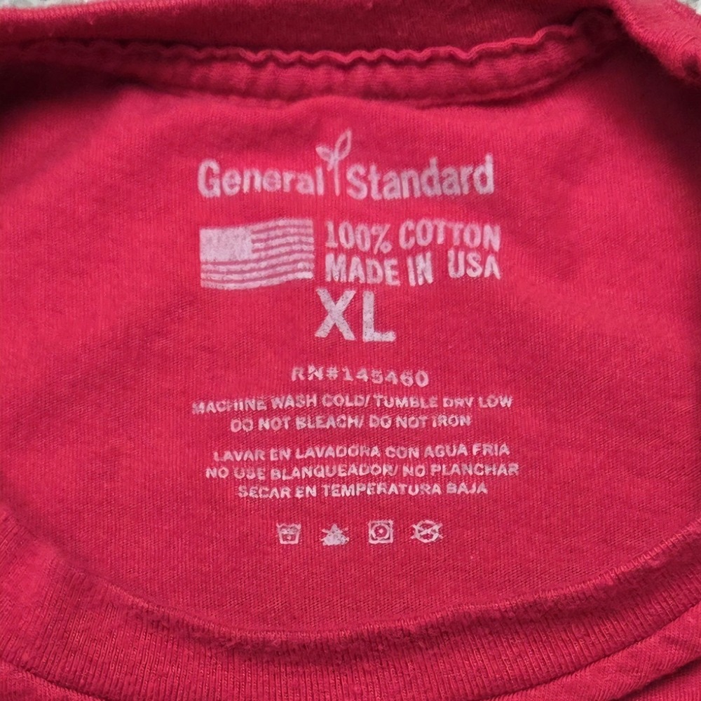 General Standard USA Shirt Men's XL Red Graphic Short Sleeves - Picture 2 of 7